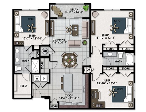 a floor plan of a house with different floors